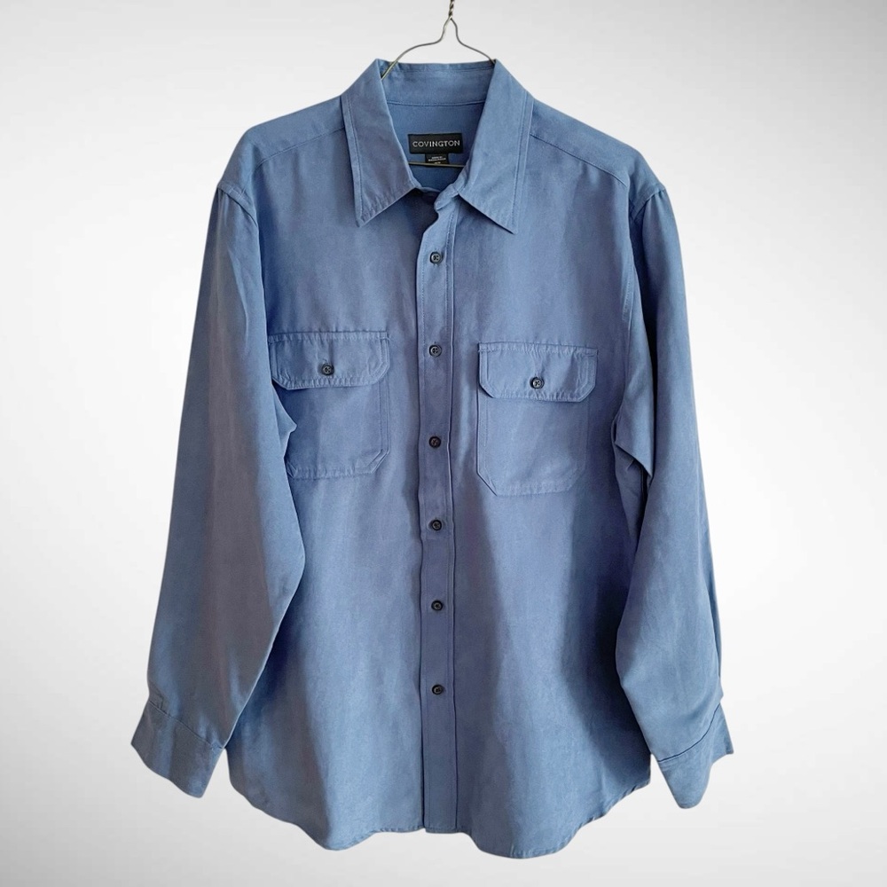 Covington Men’s Blue Buttondown Long-Sleeve Shirt